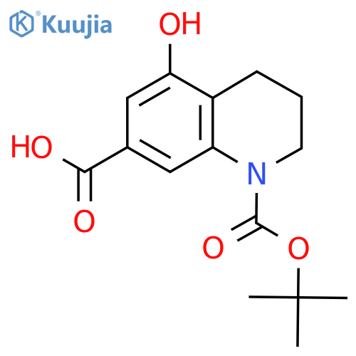 1-(tert-butoxy)carbonyl-5-hydroxy-1,2,3,4-tetrahydroquinoline-7-carboxylic acid structure