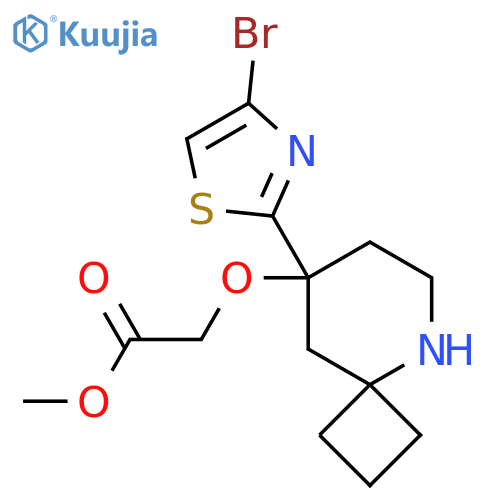 Methyl 2-{[8-(4-bromo-1,3-thiazol-2-yl)-5-azaspiro[3.5]nonan-8-yl]oxy}acetate structure