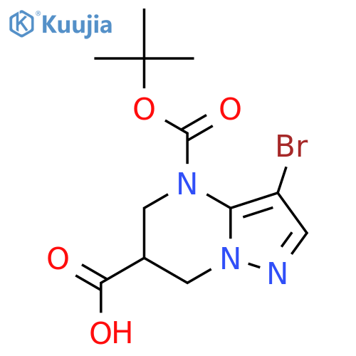 3-bromo-4-(tert-butoxy)carbonyl-4H,5H,6H,7H-pyrazolo1,5-apyrimidine-6-carboxylic acid structure