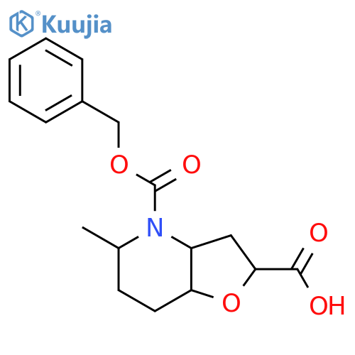 4-(benzyloxy)carbonyl-5-methyl-octahydrofuro3,2-bpyridine-2-carboxylic acid structure