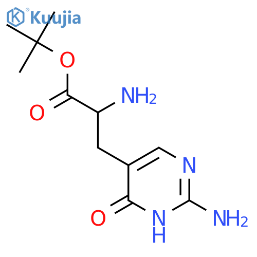 Tert-butyl 2-amino-3-(2-amino-6-oxo-1,6-dihydropyrimidin-5-yl)propanoate structure