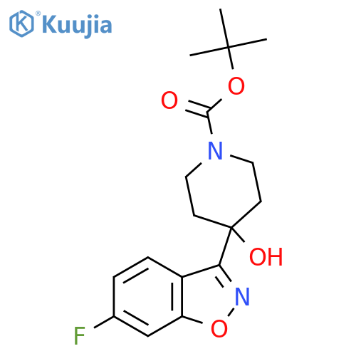 Tert-butyl 4-(6-fluoro-1,2-benzoxazol-3-yl)-4-hydroxypiperidine-1-carboxylate structure