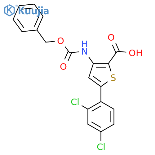 3-{(benzyloxy)carbonylamino}-5-(2,4-dichlorophenyl)thiophene-2-carboxylic acid structure