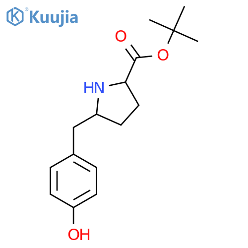 tert-butyl 5-(4-hydroxyphenyl)methylpyrrolidine-2-carboxylate structure