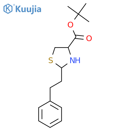 Tert-butyl 2-(2-phenylethyl)-1,3-thiazolidine-4-carboxylate structure