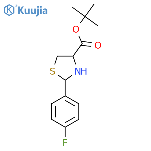 Tert-butyl 2-(4-fluorophenyl)-1,3-thiazolidine-4-carboxylate structure