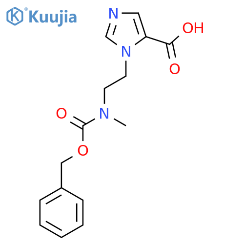1-(2-{(benzyloxy)carbonyl(methyl)amino}ethyl)-1H-imidazole-5-carboxylic acid structure