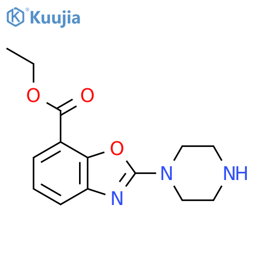 Ethyl 2-(piperazin-1-yl)-1,3-benzoxazole-7-carboxylate structure
