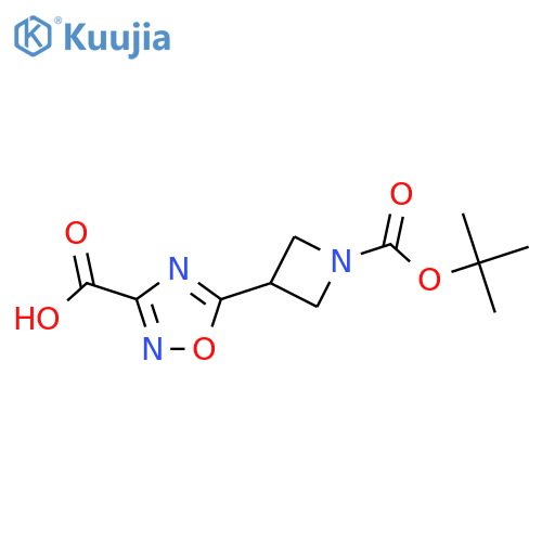 5-{1-(tert-butoxy)carbonylazetidin-3-yl}-1,2,4-oxadiazole-3-carboxylic acid structure