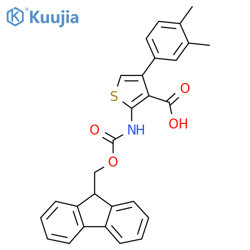 4-(3,4-dimethylphenyl)-2-({[(9H-fluoren-9-yl)methoxy]carbonyl}amino)thiophene-3-carboxylic acid structure