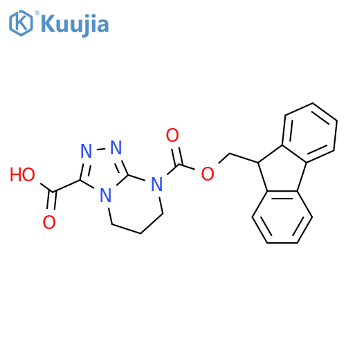 8-{(9H-fluoren-9-yl)methoxycarbonyl}-5H,6H,7H,8H-1,2,4triazolo4,3-apyrimidine-3-carboxylic acid structure