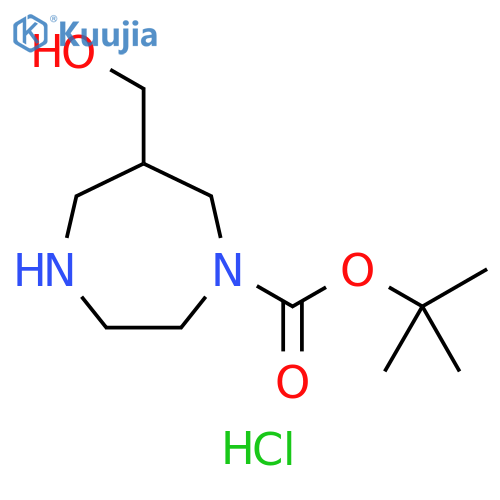 tert-butyl 6-(hydroxymethyl)-1,4-diazepane-1-carboxylate hydrochloride structure