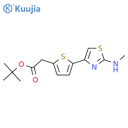 tert-butyl 2-{5-2-(methylamino)-1,3-thiazol-4-ylthiophen-2-yl}acetate structure