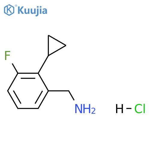 1-(2-cyclopropyl-3-fluorophenyl)methanamine hydrochloride structure