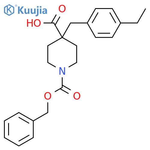 1-(benzyloxy)carbonyl-4-(4-ethylphenyl)methylpiperidine-4-carboxylic acid structure