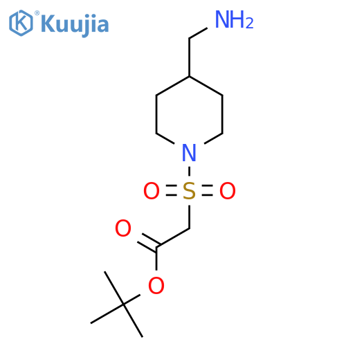 tert-butyl 2-{4-(aminomethyl)piperidin-1-ylsulfonyl}acetate structure