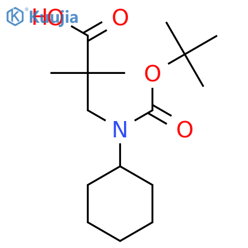 3-{(tert-butoxy)carbonyl(cyclohexyl)amino}-2,2-dimethylpropanoic acid structure