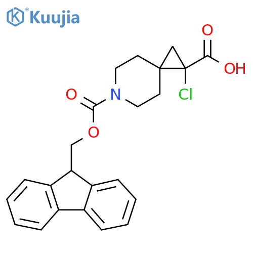1-chloro-6-{(9H-fluoren-9-yl)methoxycarbonyl}-6-azaspiro2.5octane-1-carboxylic acid structure