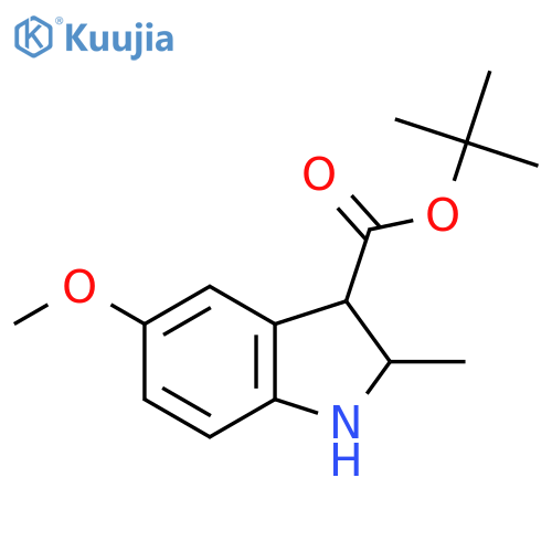 tert-butyl 5-methoxy-2-methyl-2,3-dihydro-1H-indole-3-carboxylate structure