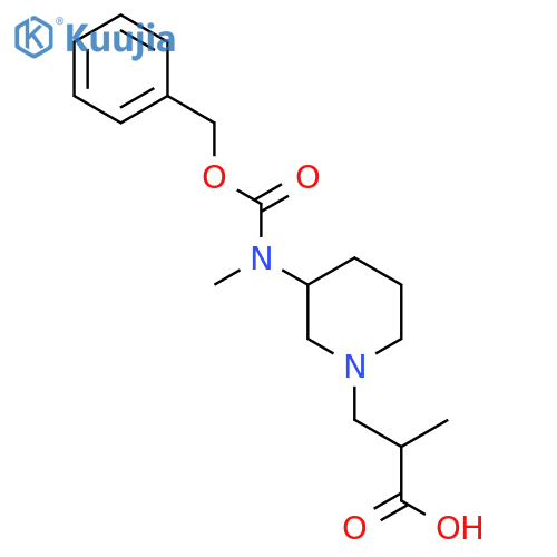 3-(3-{(benzyloxy)carbonyl(methyl)amino}piperidin-1-yl)-2-methylpropanoic acid structure