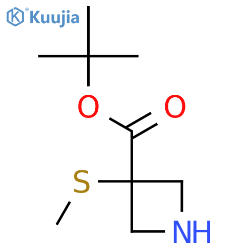 Tert-butyl 3-(methylsulfanyl)azetidine-3-carboxylate structure