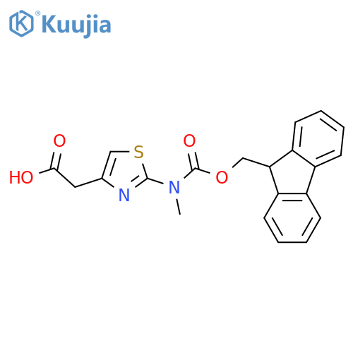 2-[2-({[(9H-fluoren-9-yl)methoxy]carbonyl}(methyl)amino)-1,3-thiazol-4-yl]acetic acid structure