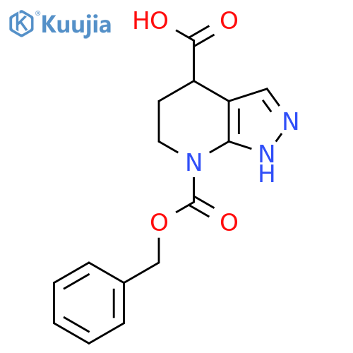 7-(benzyloxy)carbonyl-1H,4H,5H,6H,7H-pyrazolo3,4-bpyridine-4-carboxylic acid structure