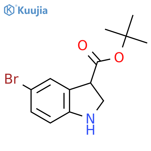 tert-butyl 5-bromo-2,3-dihydro-1H-indole-3-carboxylate structure