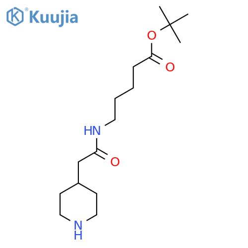 tert-butyl 5-2-(piperidin-4-yl)acetamidopentanoate structure
