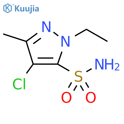 4-chloro-1-ethyl-3-methyl-1H-pyrazole-5-sulfonamide structure