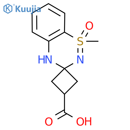 1-methyl-1-oxo-4H-spiro[1lambda6,2,4-benzothiadiazine-3,1'-cyclobutane]-3'-carboxylic acid structure