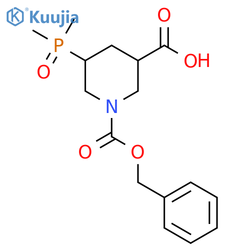 1-(benzyloxy)carbonyl-5-(dimethylphosphoryl)piperidine-3-carboxylic acid structure