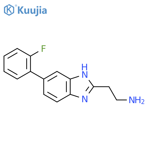 2-5-(2-fluorophenyl)-1H-1,3-benzodiazol-2-ylethan-1-amine structure