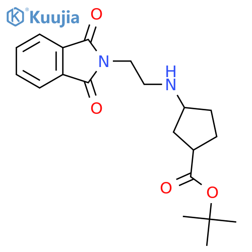 tert-butyl 3-{2-(1,3-dioxo-2,3-dihydro-1H-isoindol-2-yl)ethylamino}cyclopentane-1-carboxylate structure