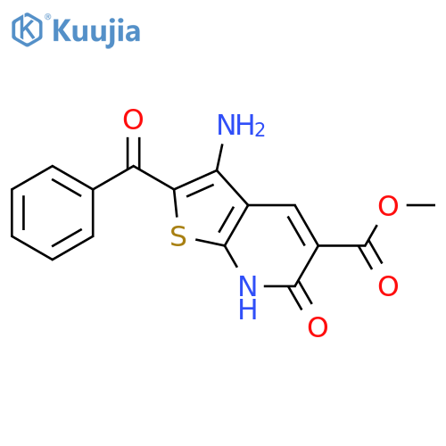 methyl 3-amino-2-benzoyl-6-oxo-6H,7H-thieno[2,3-b]pyridine-5-carboxylate structure