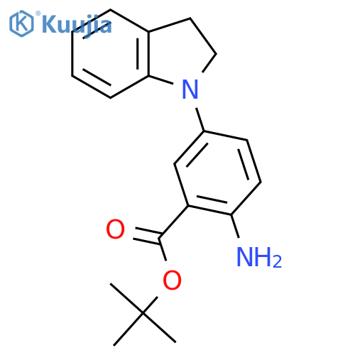 tert-butyl 2-amino-5-(2,3-dihydro-1H-indol-1-yl)benzoate structure
