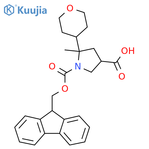 1-{(9H-fluoren-9-yl)methoxycarbonyl}-5-methyl-5-(oxan-4-yl)pyrrolidine-3-carboxylic acid structure