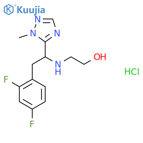 2-{2-(2,4-difluorophenyl)-1-(1-methyl-1H-1,2,4-triazol-5-yl)ethylamino}ethan-1-ol hydrochloride structure