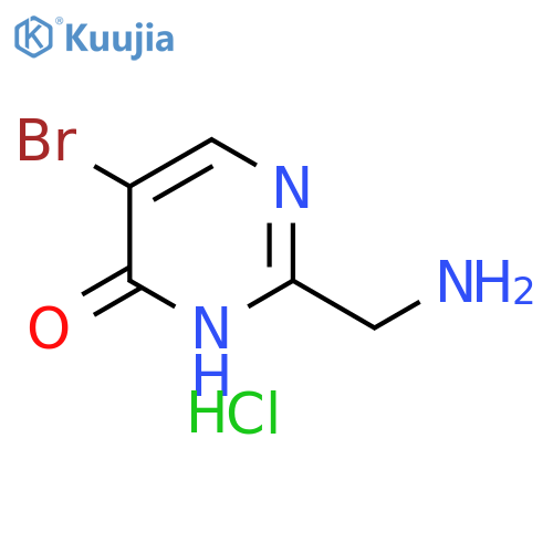 2-(aminomethyl)-5-bromo-3,4-dihydropyrimidin-4-one hydrochloride structure