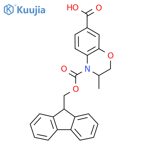 4-{(9H-fluoren-9-yl)methoxycarbonyl}-3-methyl-3,4-dihydro-2H-1,4-benzoxazine-7-carboxylic acid structure