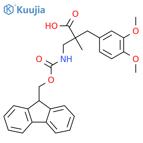 2-(3,4-dimethoxyphenyl)methyl-3-({(9H-fluoren-9-yl)methoxycarbonyl}amino)-2-methylpropanoic acid structure