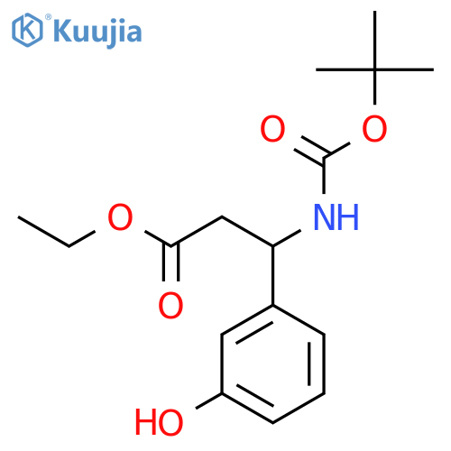 ethyl 3-{(tert-butoxy)carbonylamino}-3-(3-hydroxyphenyl)propanoate structure