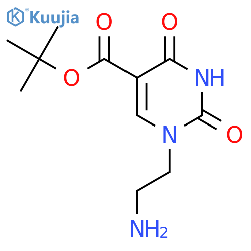 Tert-butyl 1-(2-aminoethyl)-2,4-dioxo-1,2,3,4-tetrahydropyrimidine-5-carboxylate structure