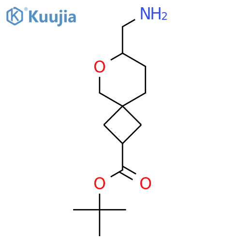 tert-butyl 7-(aminomethyl)-6-oxaspiro3.5nonane-2-carboxylate structure