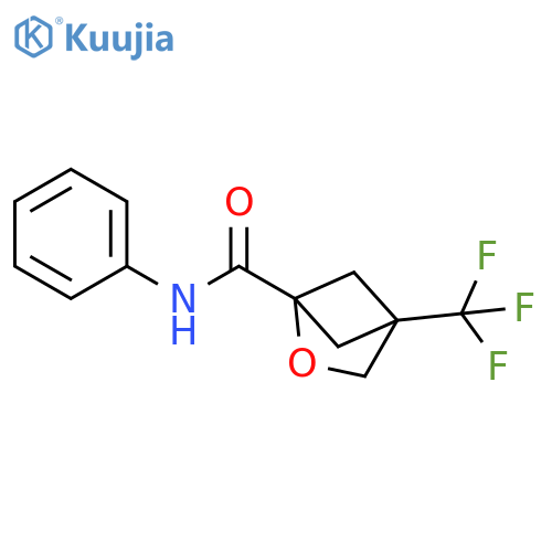 N-phenyl-4-(trifluoromethyl)-2-oxabicyclo2.1.1hexane-1-carboxamide structure