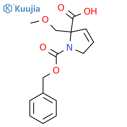 1-(benzyloxy)carbonyl-2-(methoxymethyl)-2,5-dihydro-1H-pyrrole-2-carboxylic acid structure