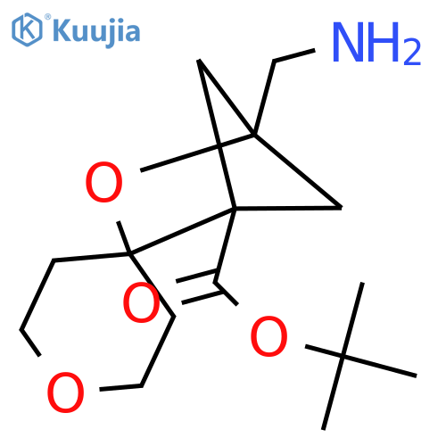 tert-butyl 4-(aminomethyl)-3-oxaspirobicyclo2.1.1hexane-2,4'-oxane-1-carboxylate structure
