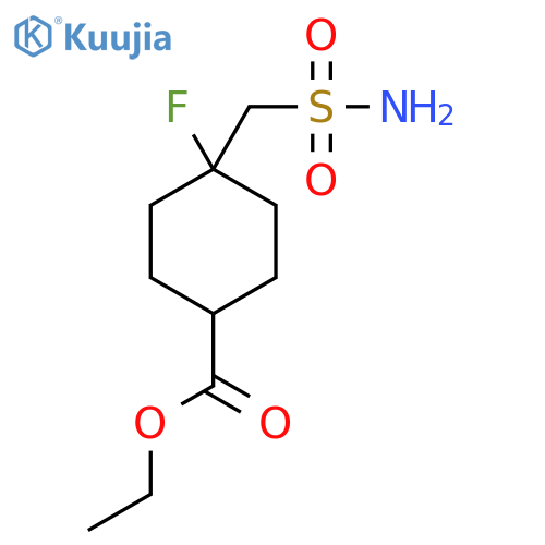 Ethyl 4-fluoro-4-(sulfamoylmethyl)cyclohexane-1-carboxylate structure