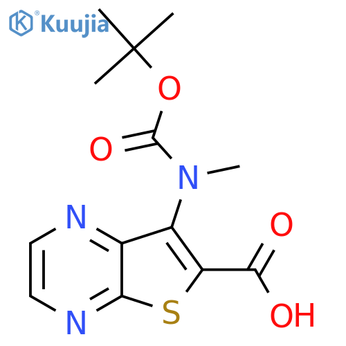 7-{(tert-butoxy)carbonyl(methyl)amino}thieno2,3-bpyrazine-6-carboxylic acid structure