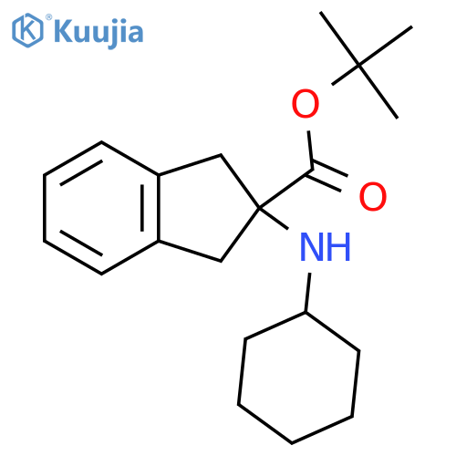 tert-butyl 2-(cyclohexylamino)-2,3-dihydro-1H-indene-2-carboxylate structure